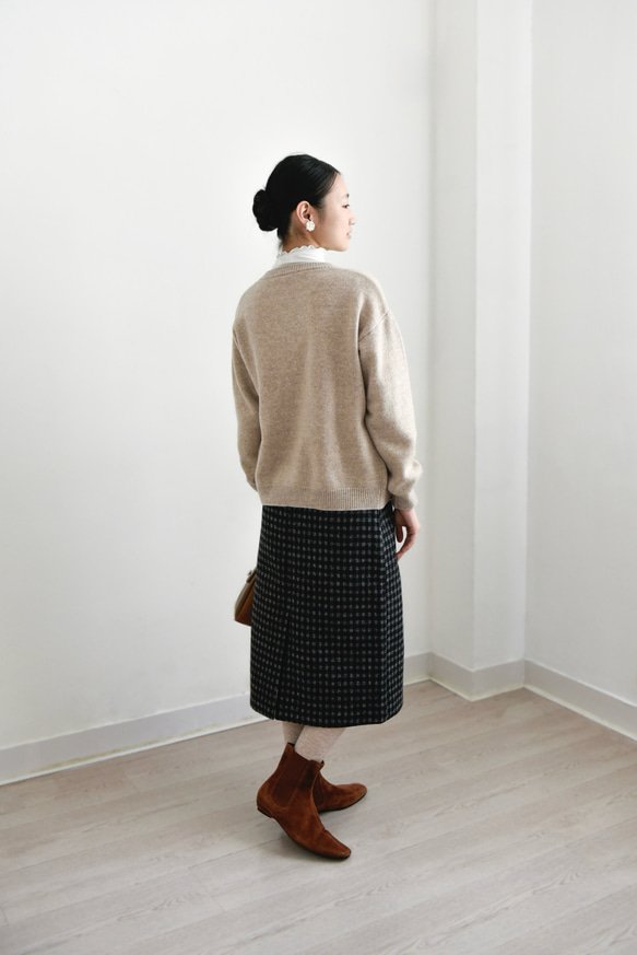 【カシミヤ★3カラー展開】カーディガン│鏡ボタン│厚手│カジュアル│通勤・通学│C-77 15枚目の画像