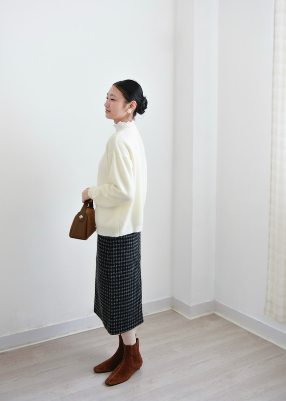 【カシミヤ★3カラー展開】カーディガン│鏡ボタン│厚手│カジュアル│通勤・通学│C-77 12枚目の画像