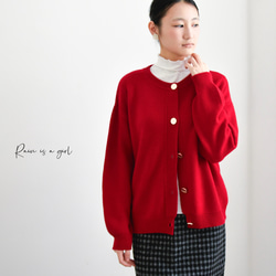 【カシミヤ★3カラー展開】カーディガン│鏡ボタン│厚手│カジュアル│通勤・通学│C-77 5枚目の画像