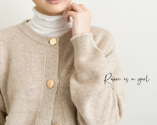 カシミヤ☆3カラー展開】カーディガン│鏡ボタン│厚手│カジュアル