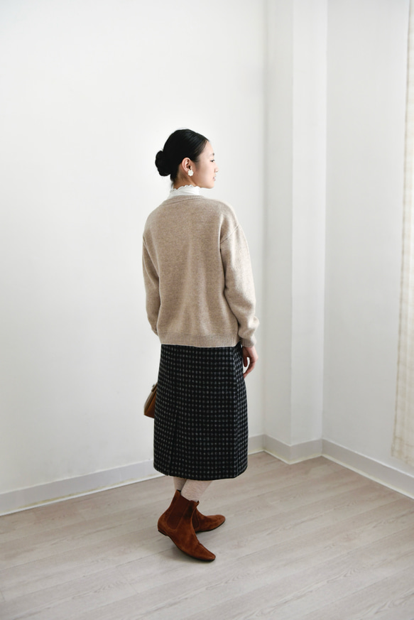 【カシミヤ★3カラー展開】カーディガン│鏡ボタン│厚手│カジュアル│通勤・通学│C-77 17枚目の画像