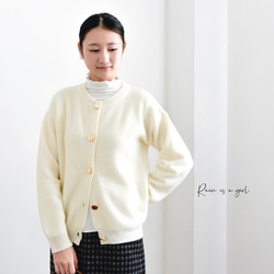 【カシミヤ★3カラー展開】カーディガン│鏡ボタン│厚手│カジュアル│通勤・通学│C-77 3枚目の画像