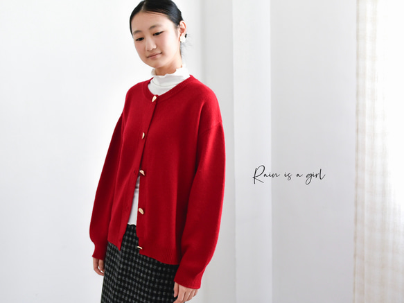 【カシミヤ★3カラー展開】カーディガン│鏡ボタン│厚手│カジュアル│通勤・通学│C-77 2枚目の画像