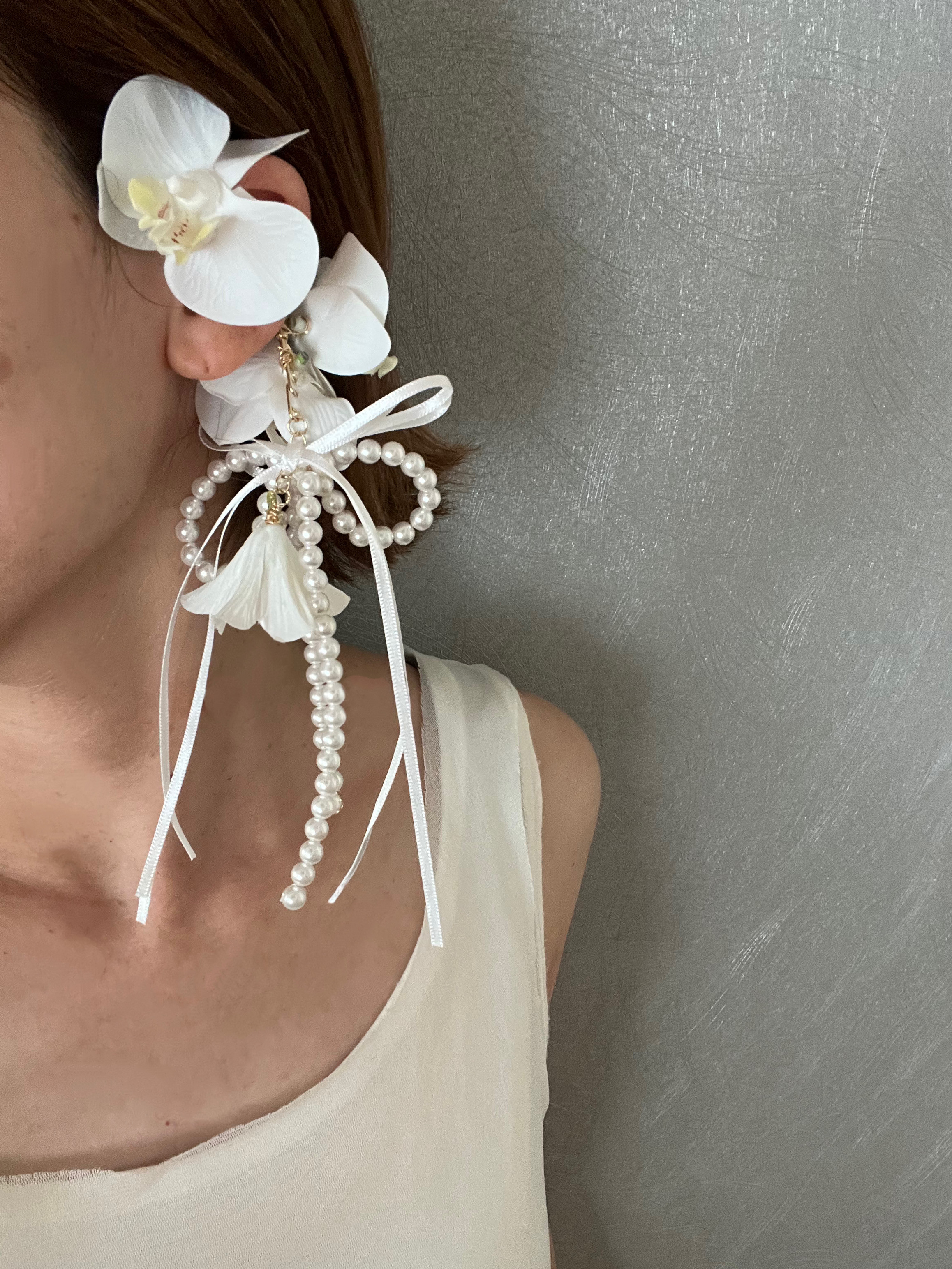 confetti ブライダル　イヤーカフピアス Orchid 【Flower】