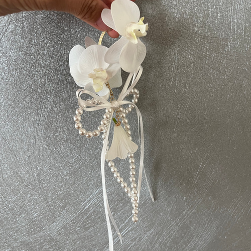 ブライダルアクセサリー》胡蝶蘭パールフラワーイヤーカフ/ブライダル