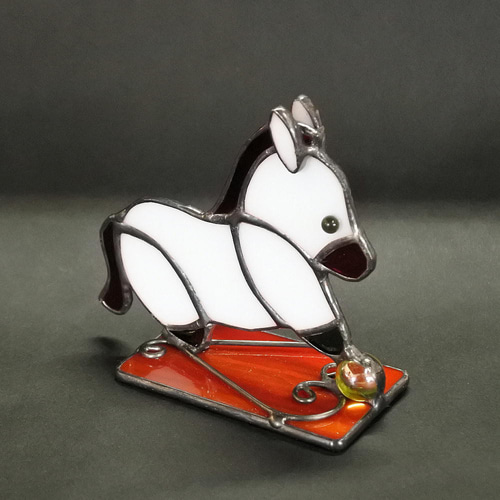 お正月2026 ステンドグラス干支 午「お馬のしろ♪」正月 新年 その他