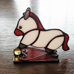 お正月2026 ステンドグラス干支 午「お馬のしろ♪」正月 新年 9枚目の画像