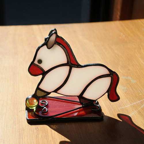 お正月2026 ステンドグラス干支 午「お馬のしろ♪」正月 新年 その他