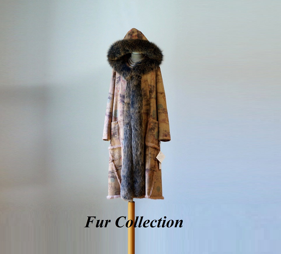 天然素材ならではの暖かさ☆フォックスファー付きダブルフェイスムートンコート新品ロングコートブラウンリアルファーコート本革