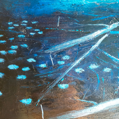 油絵F4号 静寂の青 絵画 黄土6号 通販 20020967｜Creema(クリーマ)