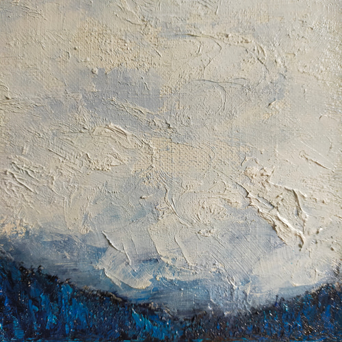 油絵F4号 静寂の青 絵画 黄土6号 通販 20020967｜Creema(クリーマ)