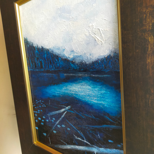 油絵F4号 静寂の青 絵画 黄土6号 通販 20020967｜Creema(クリーマ)