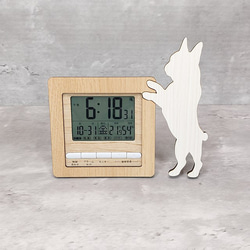 【電波時計】他犬種可　2匹のワンちゃんが寄り添う電波デジタル時計 柴犬　赤と黒 電波時計】他犬種可 2匹のワンちゃんが寄り添う電波デジタル時計 柴犬