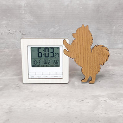 電波時計】ワンちゃんが寄り添う電波デジタル時計 ― 柴犬 オレンジ