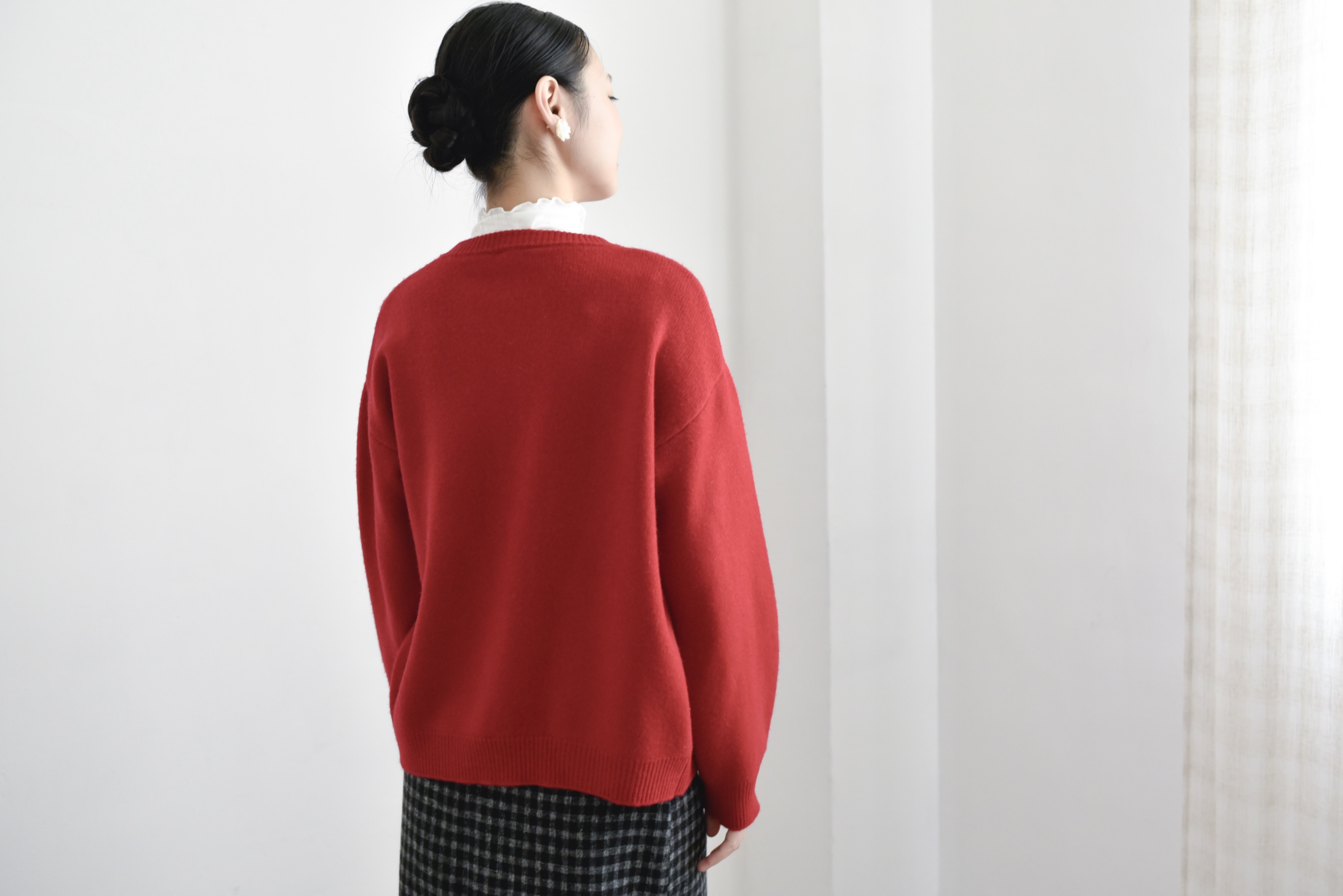 【カシミヤ★3カラー展開】カーディガン│鏡ボタン│厚手│カジュアル│通勤・通学│C-77