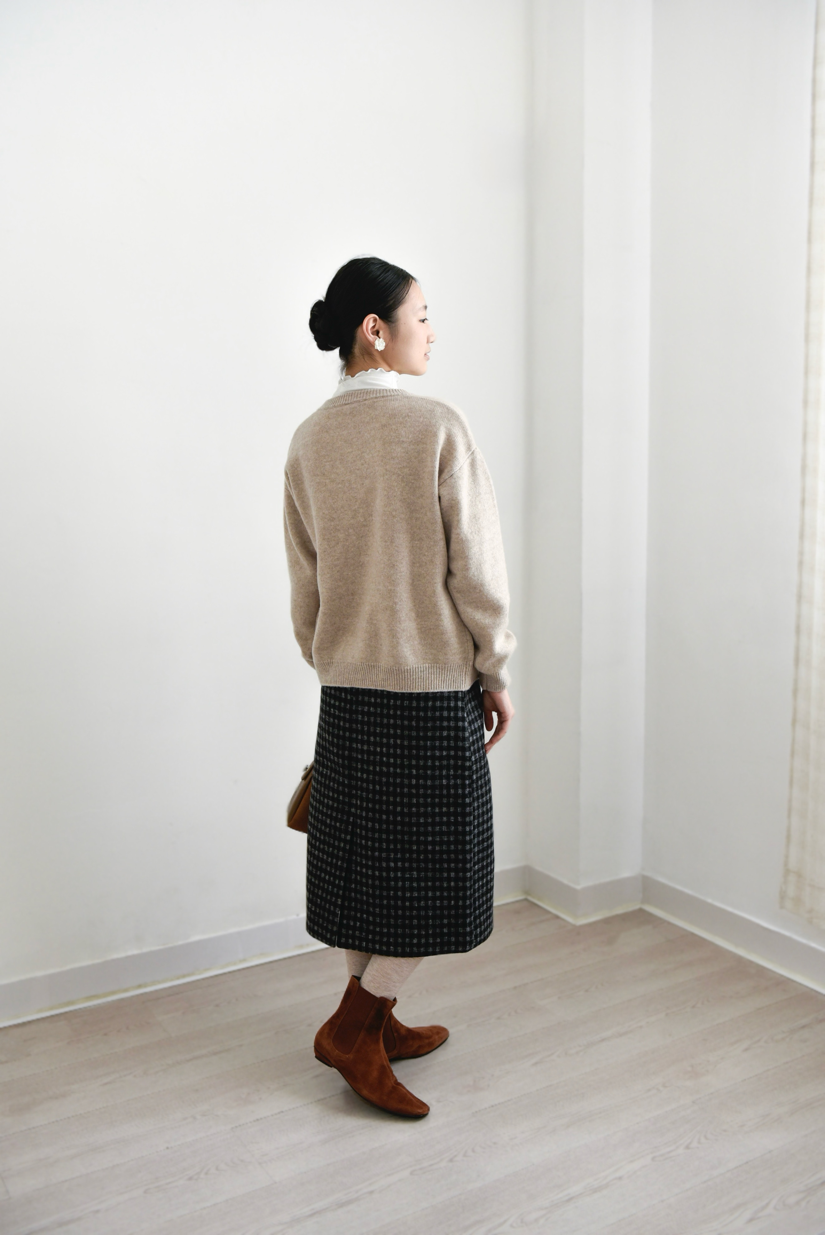 【カシミヤ★3カラー展開】カーディガン│鏡ボタン│厚手│カジュアル│通勤・通学│C-77