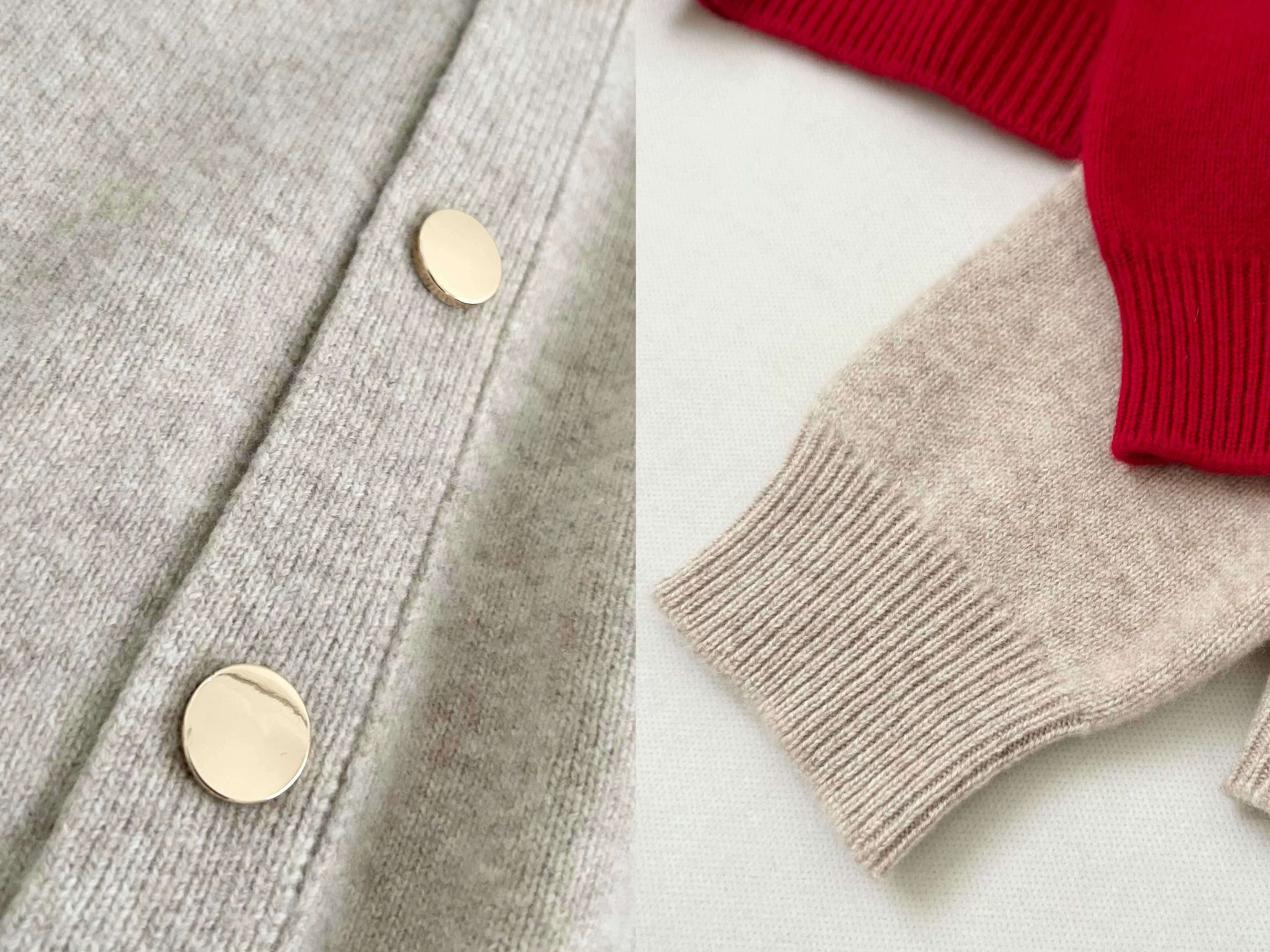 【カシミヤ★3カラー展開】カーディガン│鏡ボタン│厚手│カジュアル│通勤・通学│C-77