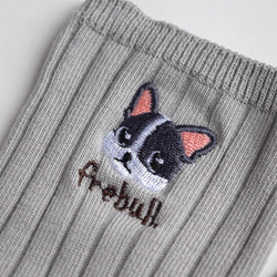 選べる犬74種！レディース刺繍ソックス【グレー】靴下 記念日 誕生日 うちの子 クリスマス 14枚目の画像