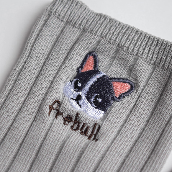 選べる犬74種！レディース刺繍ソックス【グレー】靴下 記念日 誕生日 うちの子 クリスマス 14枚目の画像