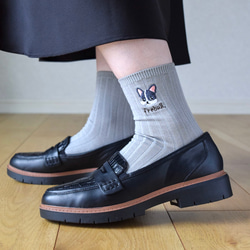 選べる犬74種！レディース刺繍ソックス【グレー】靴下 記念日 誕生日 うちの子 クリスマス 11枚目の画像