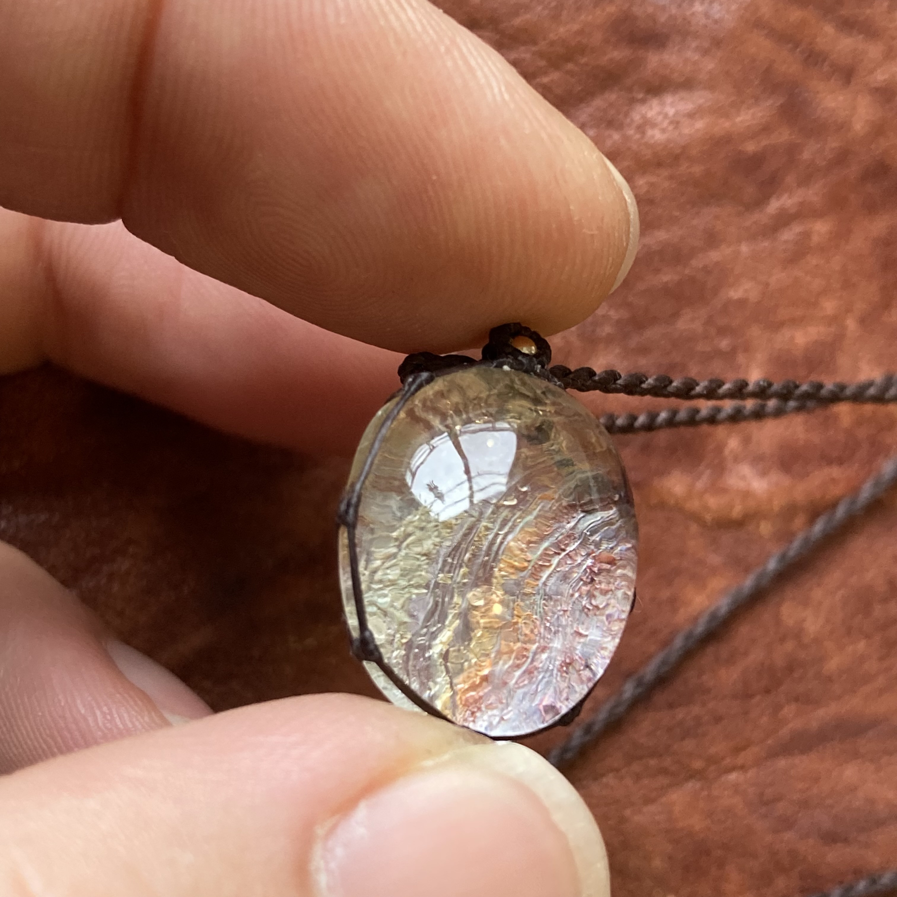 -Bare skin- ガーデンクォーツマクラメネックレス