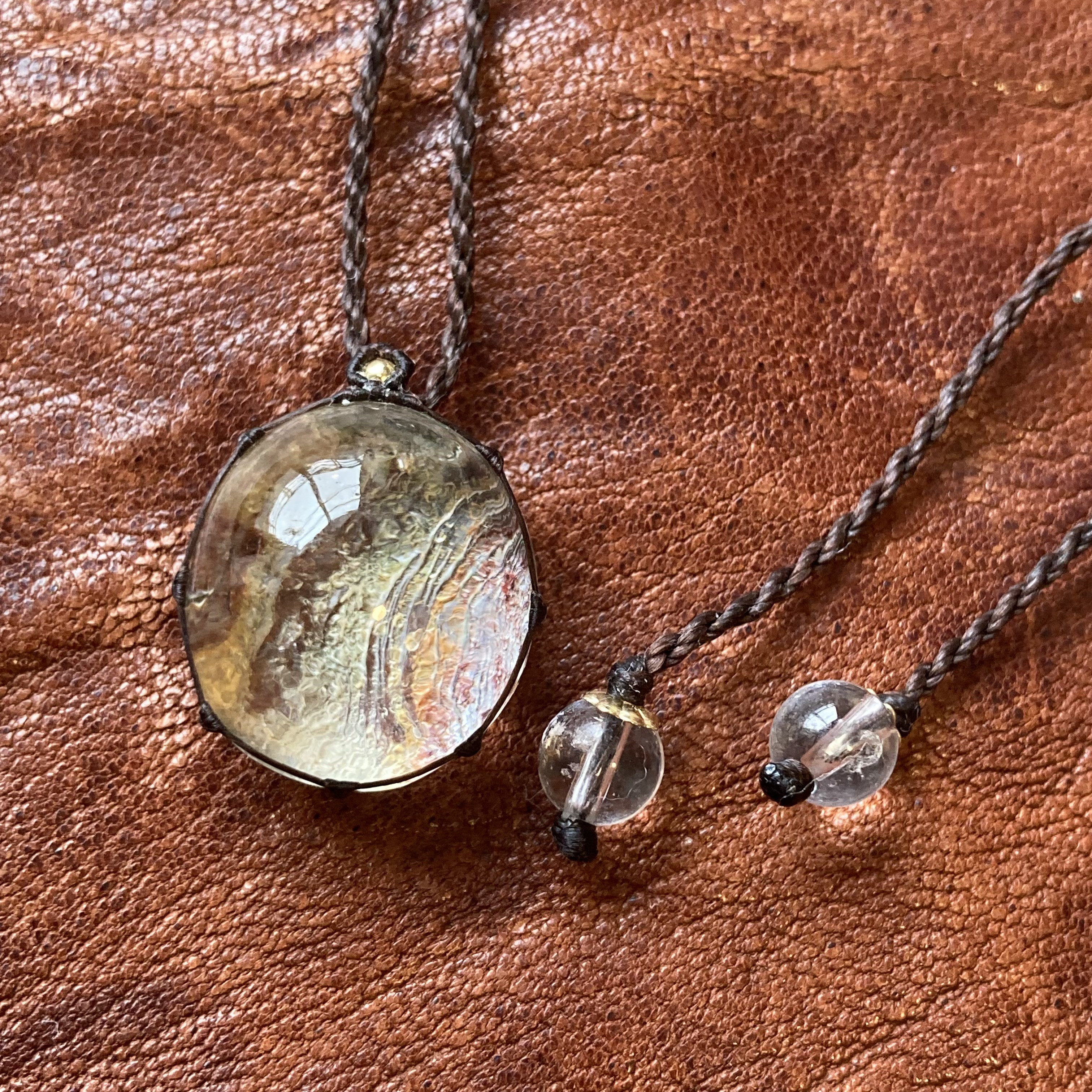 -Bare skin- ガーデンクォーツマクラメネックレス