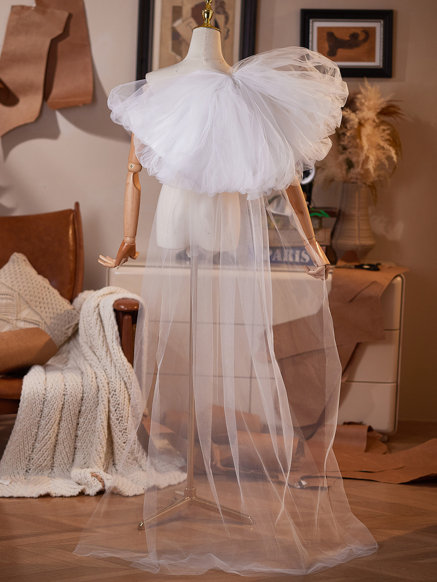 トレーン 裾引き 白 特大リボン 綺麗 DIY 肩飾り アクセサリー パーティー ウェディングドレス DTY509