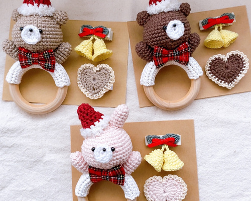 クリスマスのセット ラトル ベビーヘアクリップ ベビーヘアピン