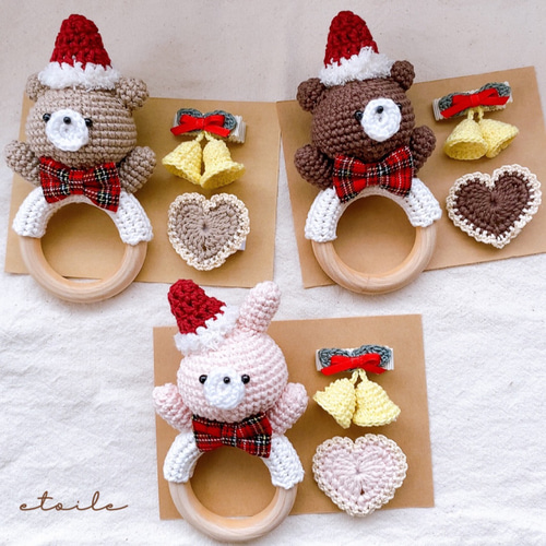 クリスマスのセット ラトル ベビーヘアクリップ ベビーヘアピン