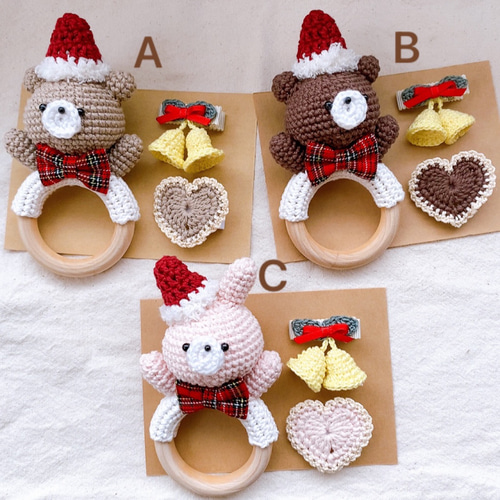 ベビーヘアクリップ　ハンドメイド　クリスマス　ヘアピン　ヘアゴム ベビーヘアクリップハンドメイドクリスマスヘアピンヘアゴム