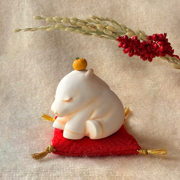 ちいさな午の鏡餅（小）　午年　お正月飾り 干支 置物　馬 1枚目の画像