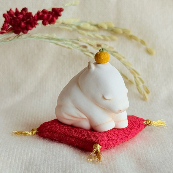 ちいさな午の鏡餅（小）　午年　お正月飾り 干支 置物　馬 2枚目の画像
