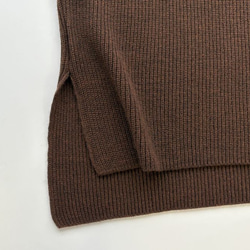 ★新色★　重ね着コーデ　片畦オーバーサイズ　ニットベスト　【ダークブラウン杢】 8枚目の画像