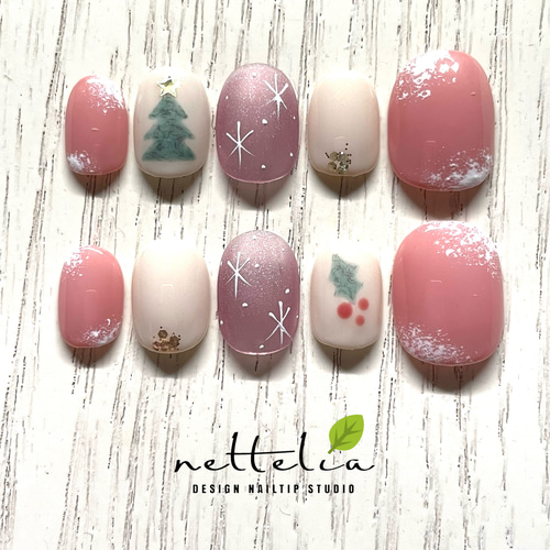 クリスマス限定 ベリーショートネイルチップ ネイルチップ（つけ爪