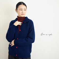 【カシミヤ♥４カラー展開】大人可愛いカーディガン│厚手│ハート型ボタン│カジュアル│通勤・通学│フェミニン│C-78 8枚目の画像