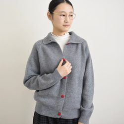 【カシミヤ♥４カラー展開】大人可愛いカーディガン│厚手│ハート型ボタン│カジュアル│通勤・通学│フェミニン│C-78 5枚目の画像