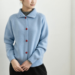 【カシミヤ♥４カラー展開】大人可愛いカーディガン│厚手│ハート型ボタン│カジュアル│通勤・通学│フェミニン│C-78 15枚目の画像