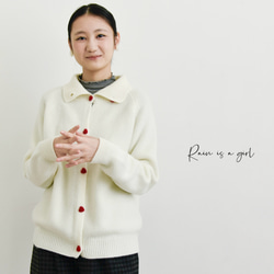 【カシミヤ♥４カラー展開】大人可愛いカーディガン│厚手│ハート型ボタン│カジュアル│通勤・通学│フェミニン│C-78 2枚目の画像