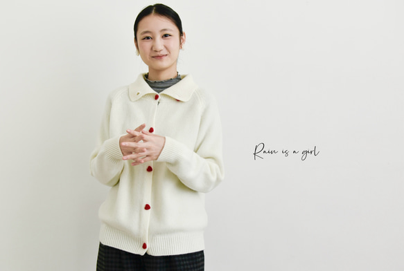 【カシミヤ♥４カラー展開】大人可愛いカーディガン│厚手│ハート型ボタン│カジュアル│通勤・通学│フェミニン│C-78 2枚目の画像