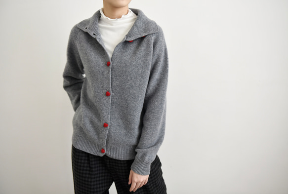 【カシミヤ♥４カラー展開】大人可愛いカーディガン│厚手│ハート型ボタン│カジュアル│通勤・通学│フェミニン│C-78 10枚目の画像