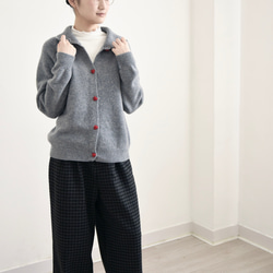 【カシミヤ♥４カラー展開】大人可愛いカーディガン│厚手│ハート型ボタン│カジュアル│通勤・通学│フェミニン│C-78 11枚目の画像