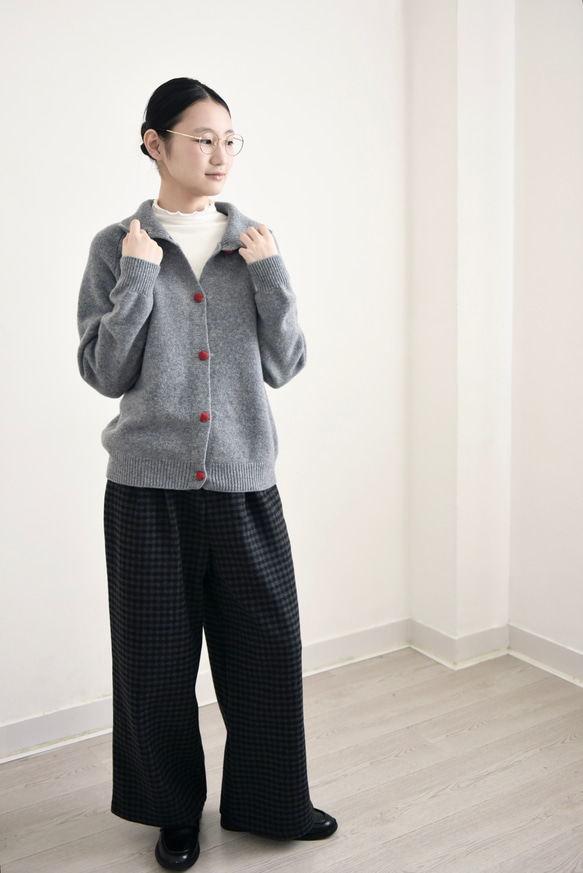 【カシミヤ♥４カラー展開】大人可愛いカーディガン│厚手│ハート型ボタン│カジュアル│通勤・通学│フェミニン│C-78 11枚目の画像