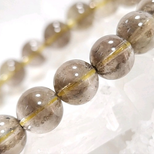 激レア！【新品】ゼウスクオーツ ★ スモーキーシトリン ★ 天然アイリス沢山 ゼウスクォーツアイリス◇魔晶◇スモーキーシトリン◇ブレスレット