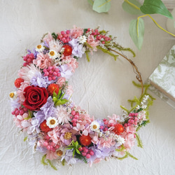 グリーン三日月リース プリザーブドフラワーリース リース atelier