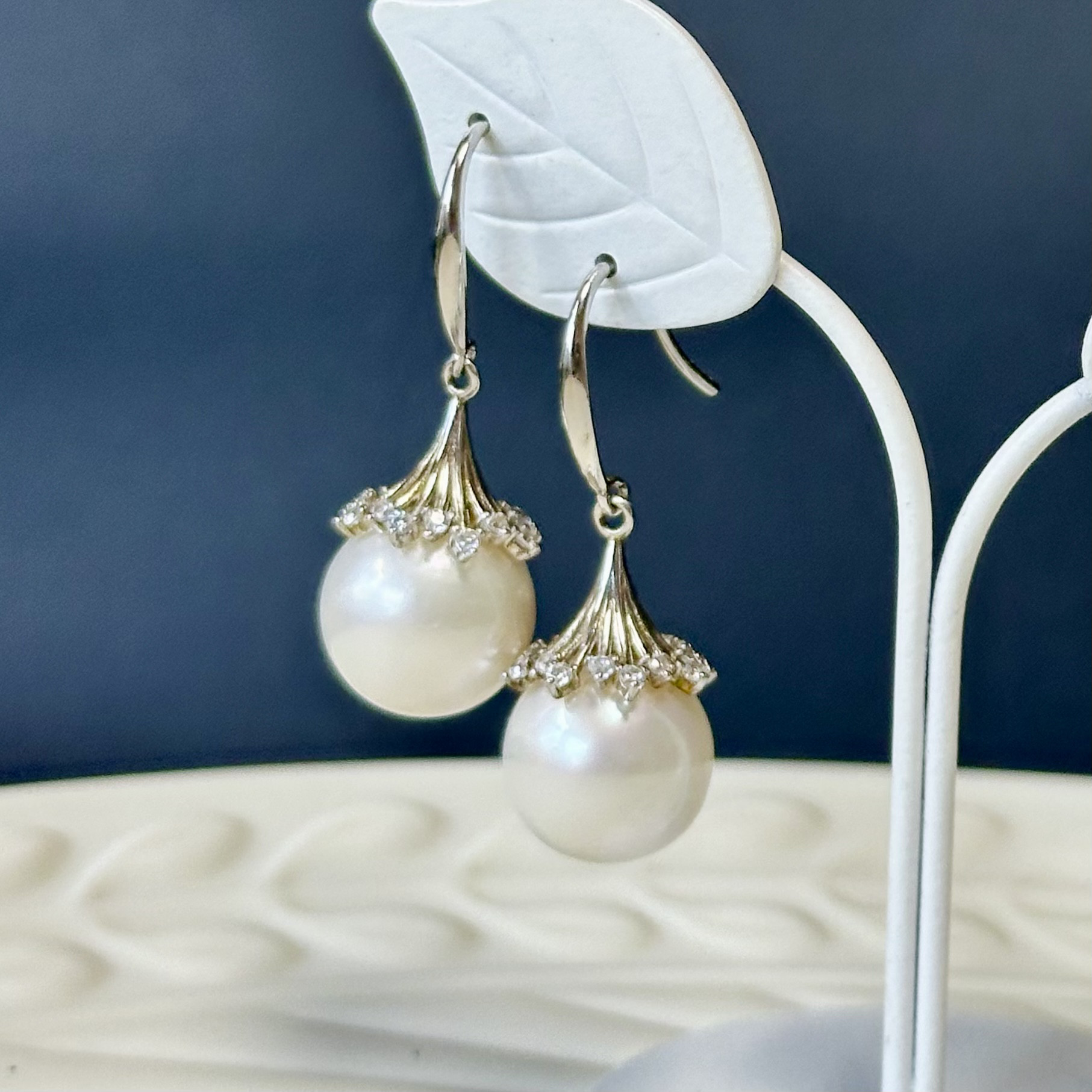 SYP002  淡水パールとジルコニアのピアス SV925 ホワイト系　シルバー