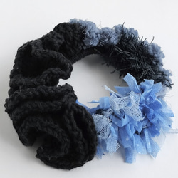 かぎ針編み  レースシュシュ ラウンドネイビー レース、糸 シュシュ の人気通販｜Creema(クリーマ) 国内最大の