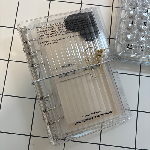 new＊pvc+AcrylバインダーA6サイズ/saving/ クリアバインダー /シール
