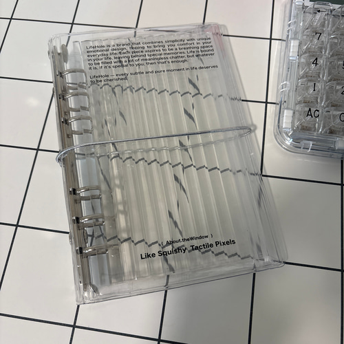 new＊pvc+AcrylバインダーA6サイズ/saving/ クリアバインダー /シール