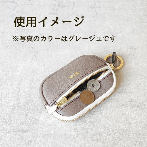 カラビナ付きミニウォレット（ブラック） ミニ財布 レザー 本革 牛革