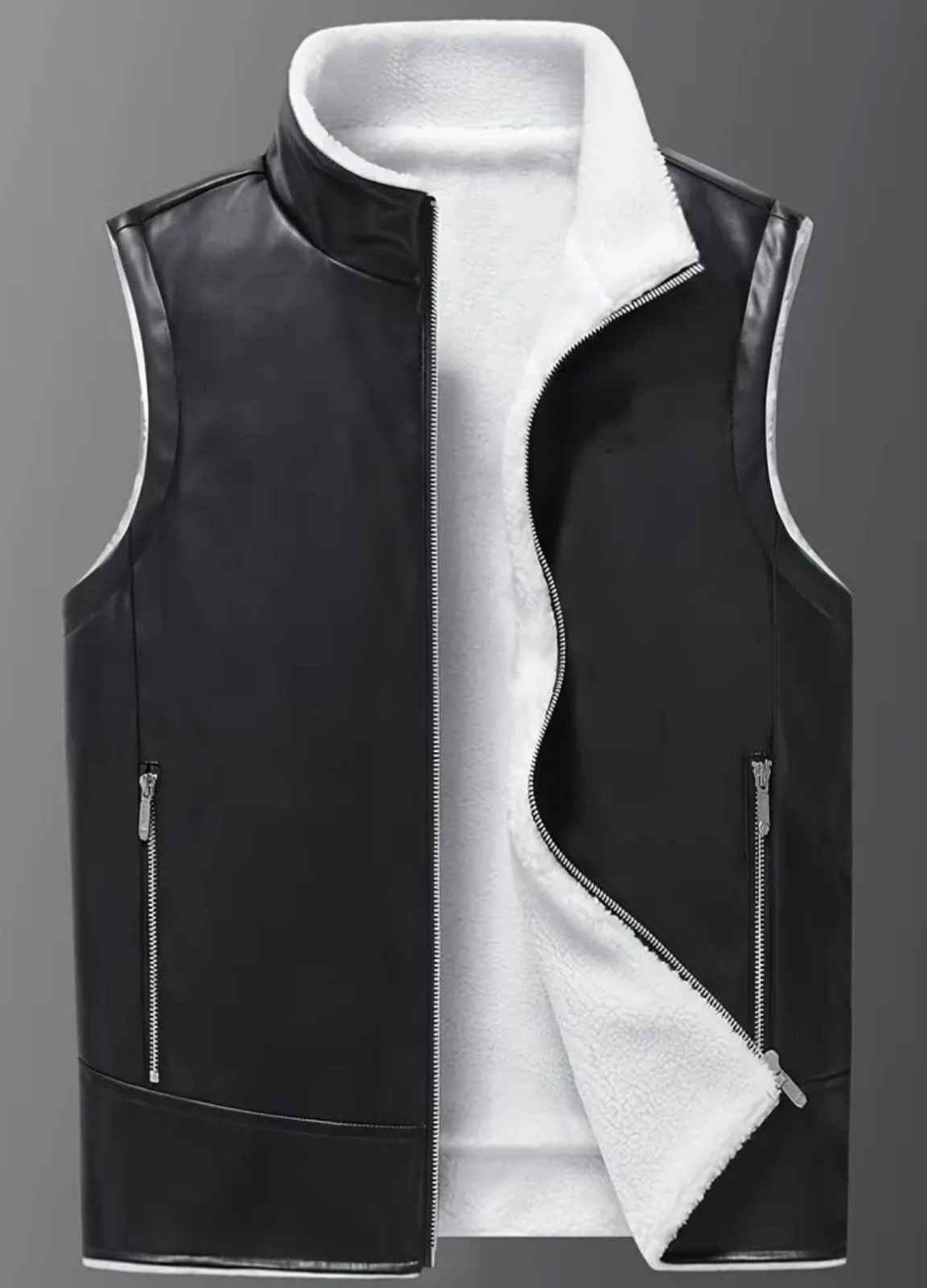 ジャケット ベスト メンズ レディース 前開き ノースリーブ スタントネック オーバーサイズ ビッグシルエット ゆったり